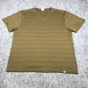 Stacy Adams Shirt Mens 3XLT Green Textured V Neck Short Sleeve Big Tall Knit